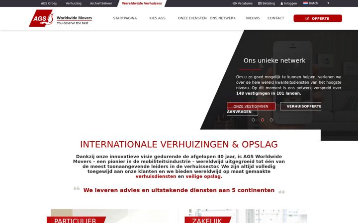 Screenshot von agsmovers.nl