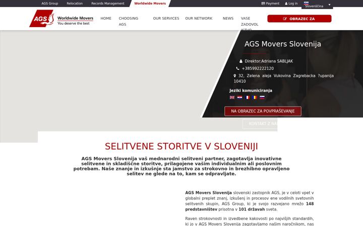Skärmbild av agsmovers.si