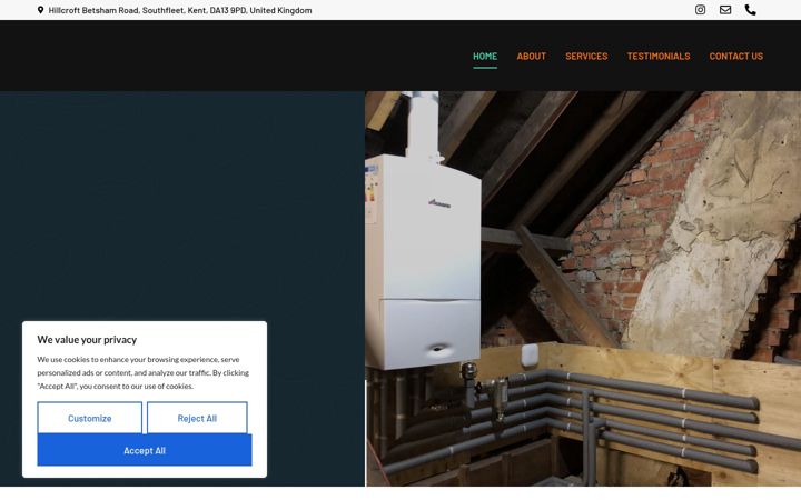 Screenshot von agsplumbingandheating.co.uk