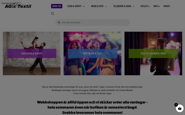 Screenshot of agstextil.se