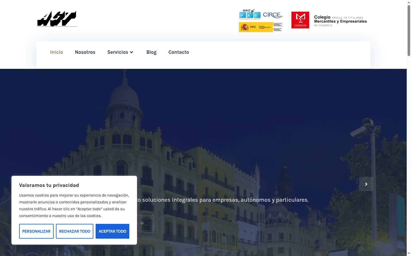 Screenshot of the consent banner shown before any interaction