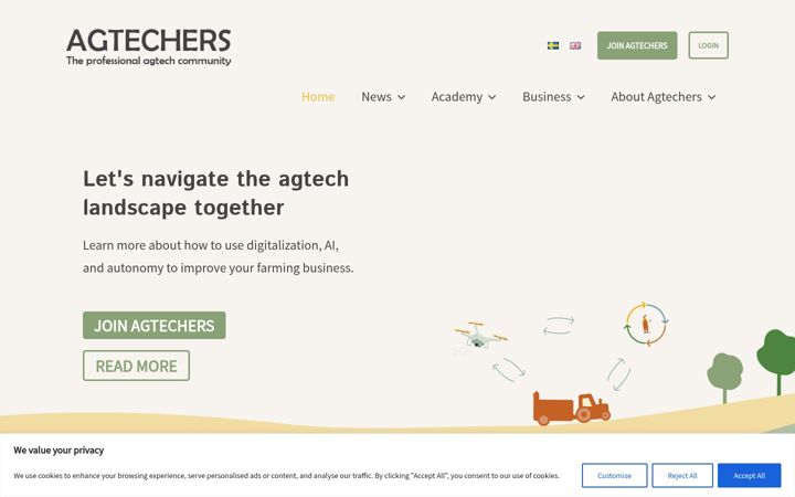 Screenshot of agtechers.com