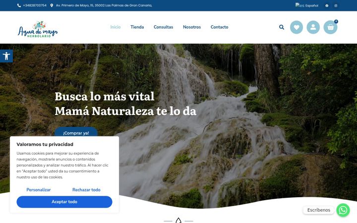 Screenshot of aguademayo.net