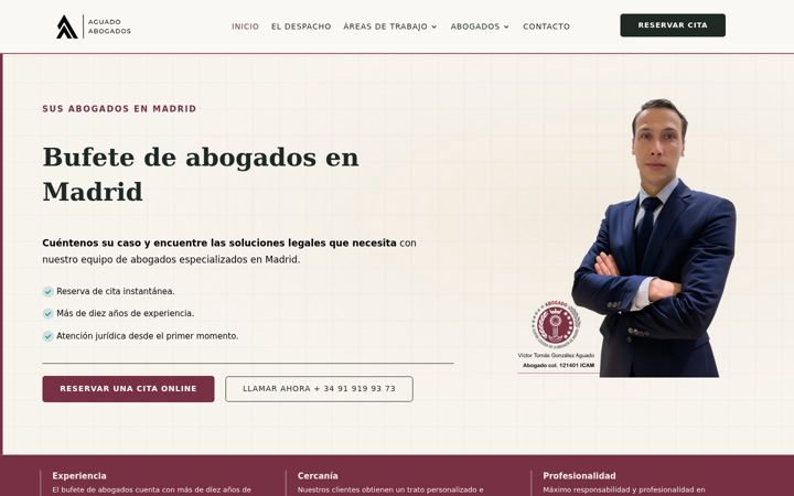 Screenshot of aguadoabogados.com