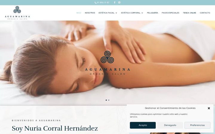 Screenshot of aguamarinaestetica.com