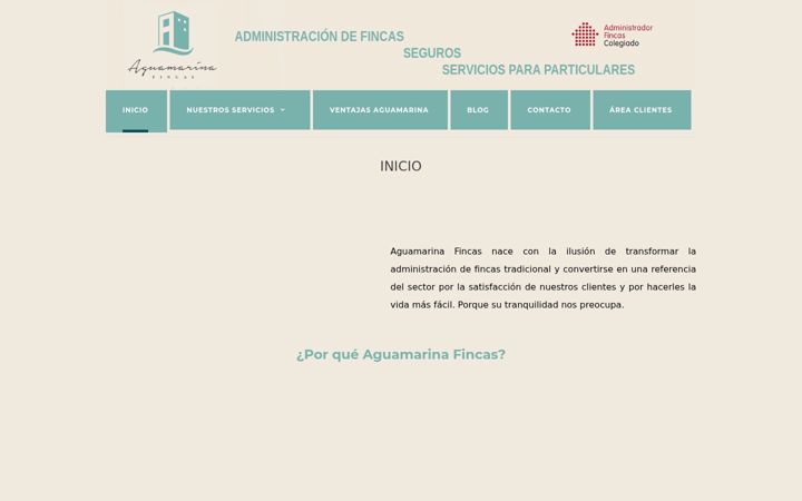 Screenshot of aguamarinafincas.com