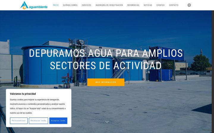 Screenshot van aguambiente.com