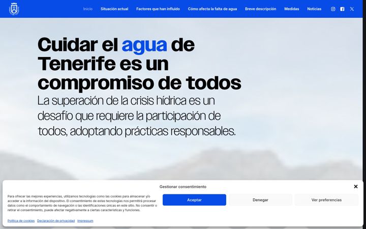 Screenshot van aguaparatenerife.com