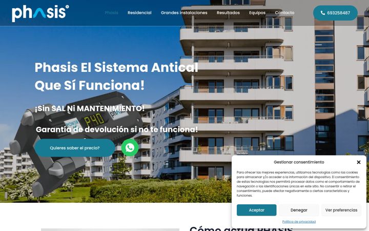 Screenshot van aguaphasis.com