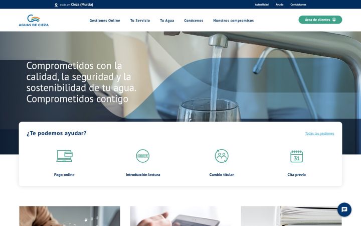 Screenshot of aguasdecieza.com
