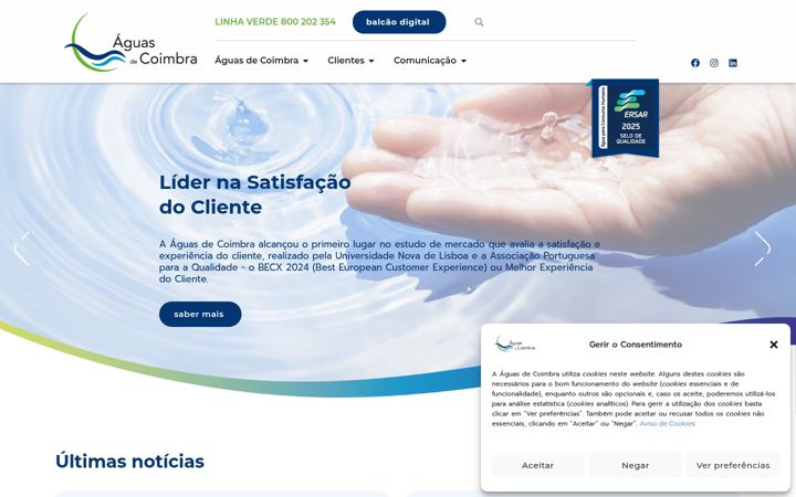 Screenshot of aguasdecoimbra.pt
