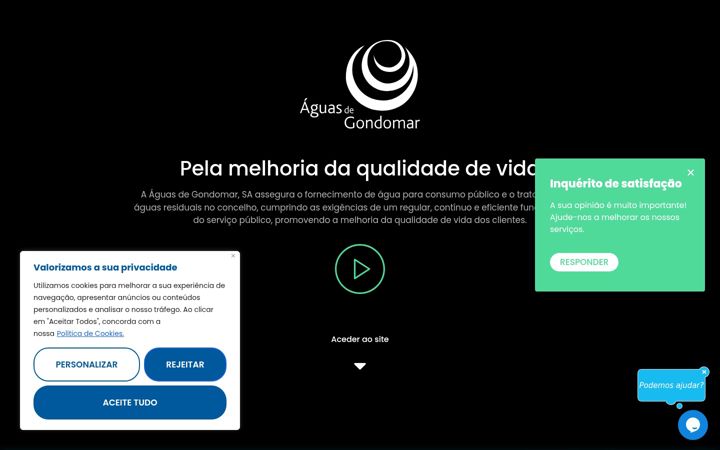 Screenshot of aguasdegondomar.pt