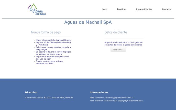 Екранна снимка на aguasdemachali.cl