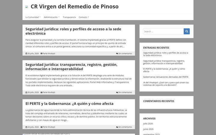 Screenshot of aguasdepinoso.org