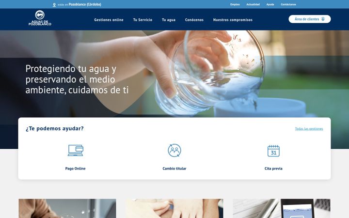 Screenshot of aguaspozoblanco.es