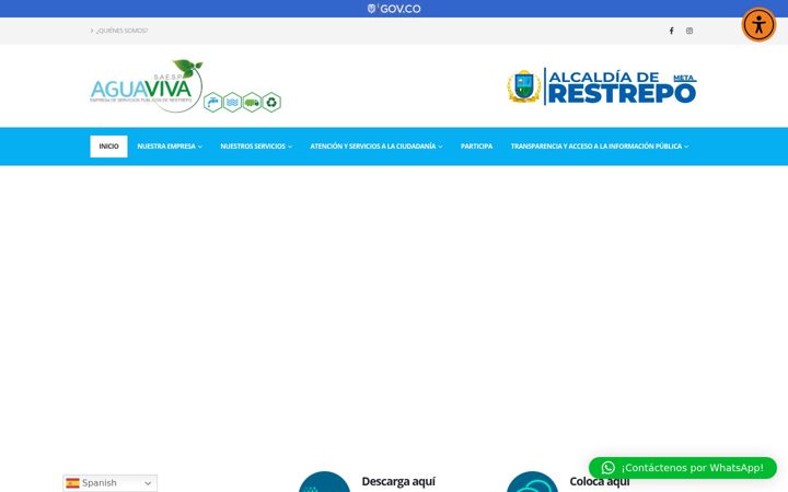 Screenshot του aguavivaesp.gov.co