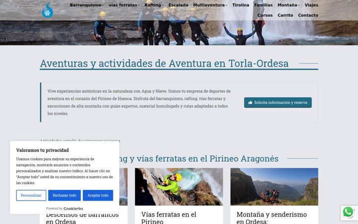 Snimka zaslona za aguaynieve.com