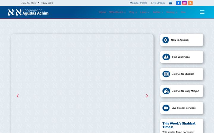 Screenshot of agudasachim.org