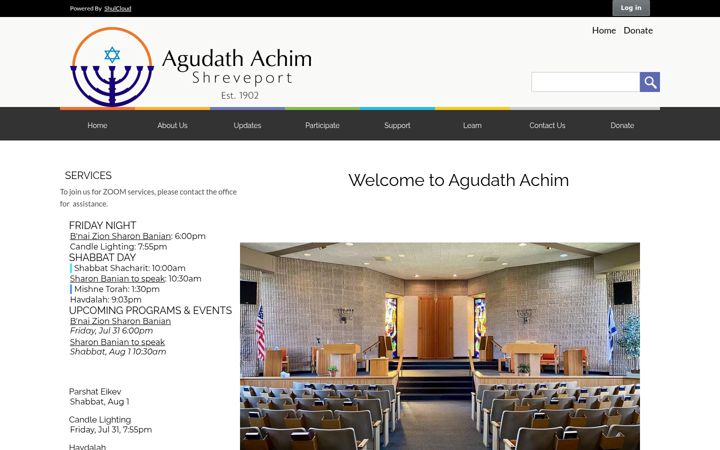 Snimka zaslona za agudathshreveport.com
