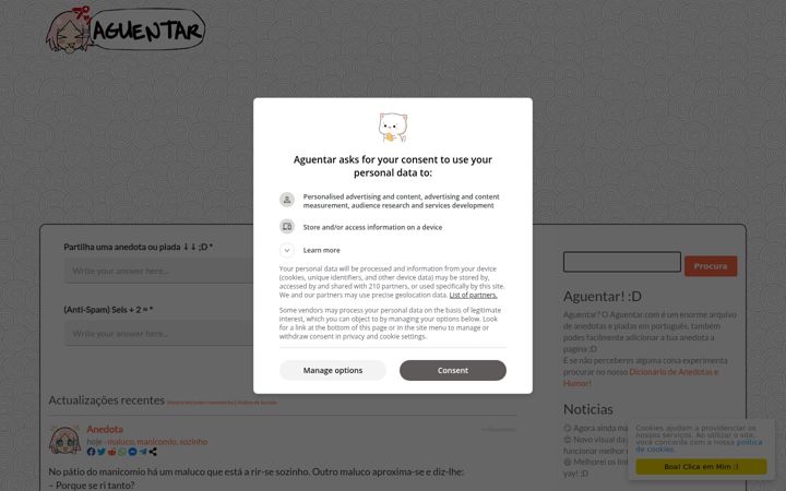 Screenshot of aguentar.com