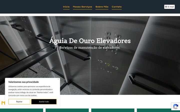 Screenshot of aguiadeouroelevadores.com.br