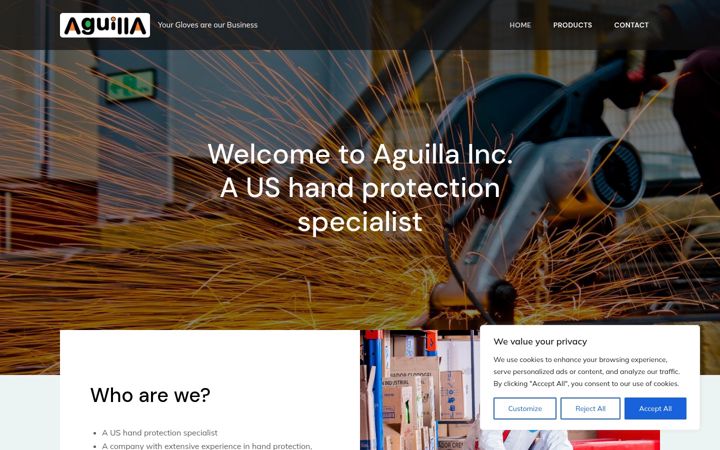Screenshot of aguillainc.com