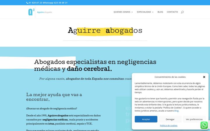 Screenshot of aguirreabogados.com