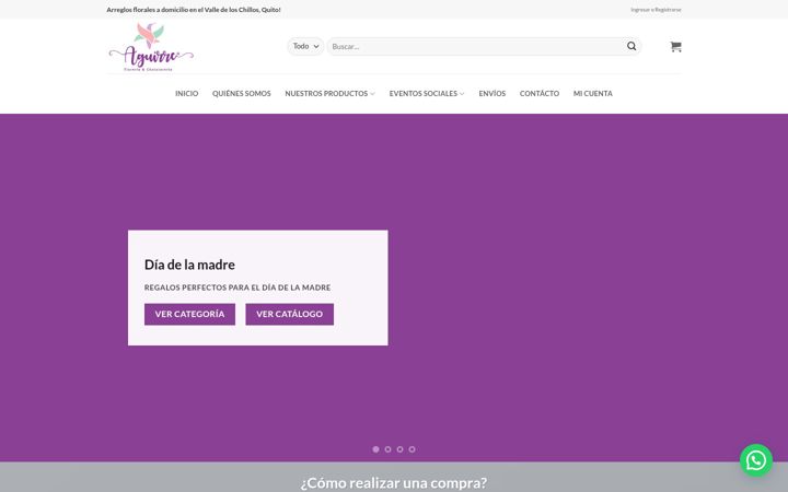 Екранна снимка на aguirrefloreria.com