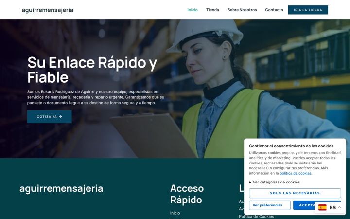 Screenshot of aguirremensajeria.com
