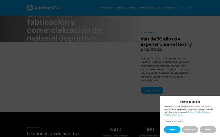 Screenshot stránky aguirreycia.es