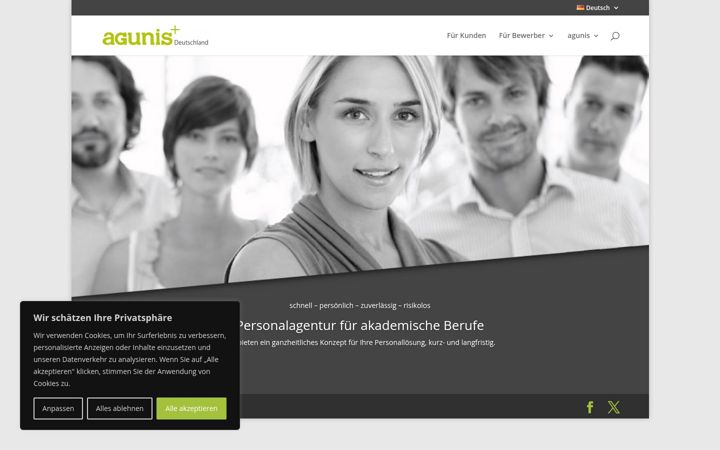 Screenshot of agunis.de