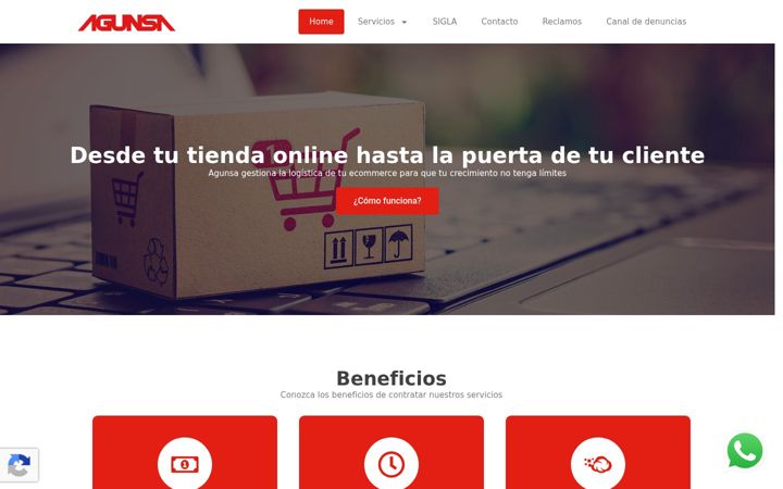 Screenshot of agunsa.com.pe