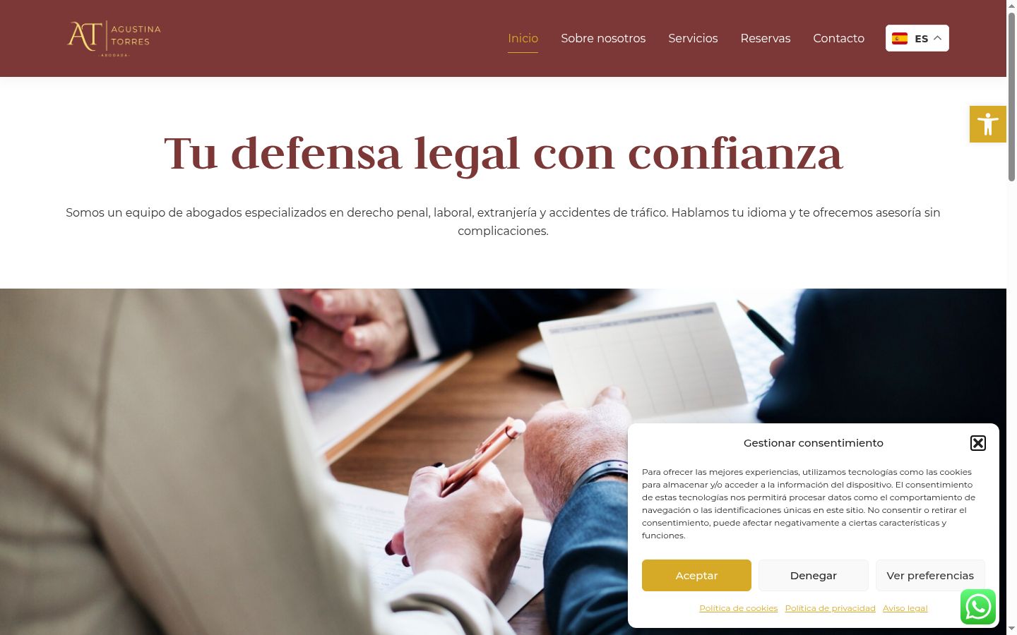 Screenshot of the consent banner shown before any interaction