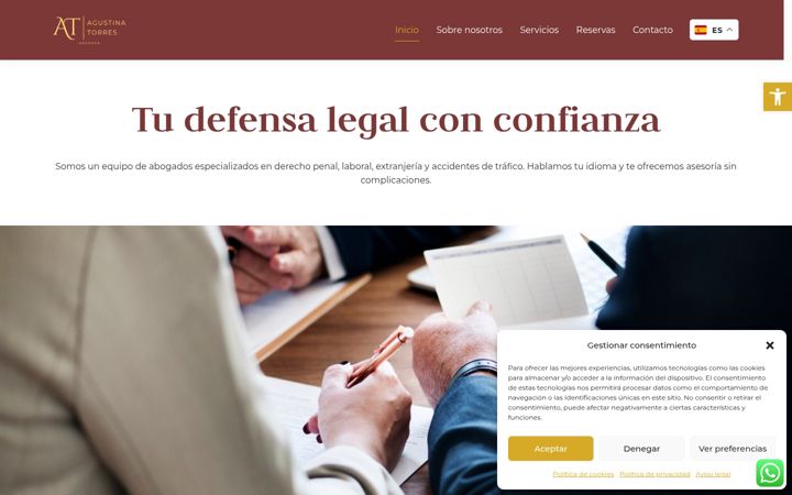 Screenshot of agustinatorresabogadoslawyers.com