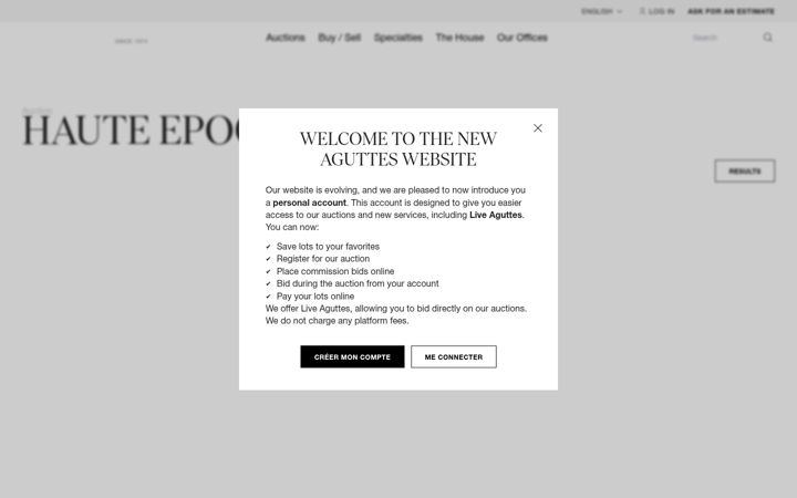 Screenshot von aguttes.com