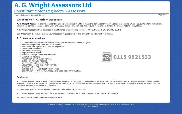 Screenshot of agwrightassessors.co.uk
