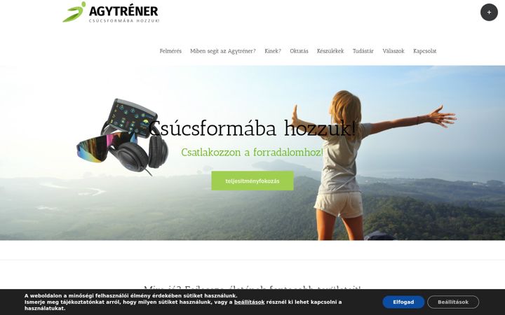 Screenshot του agytrener.hu