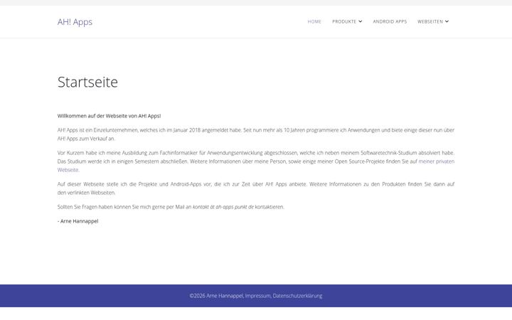 Snímek obrazovky ah-apps.de