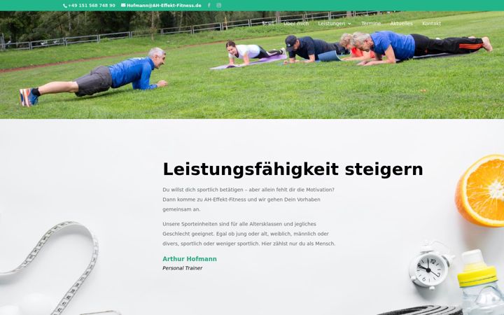 Screenshot von ah-effekt-fitness.de