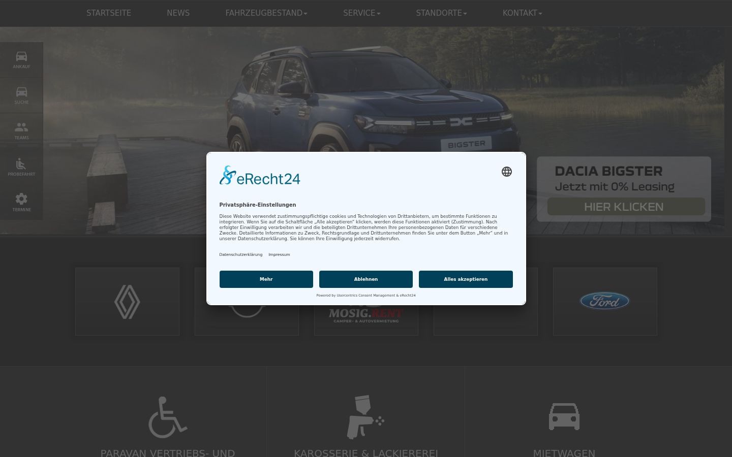 Screenshot del banner di consenso mostrato prima di qualsiasi interazione