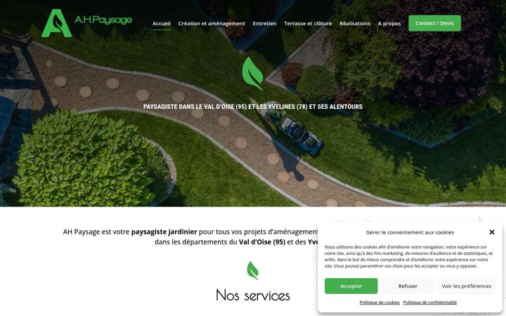 Skærmbillede af ah-paysage.com