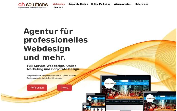 Screenshot von ah-solutions.ch