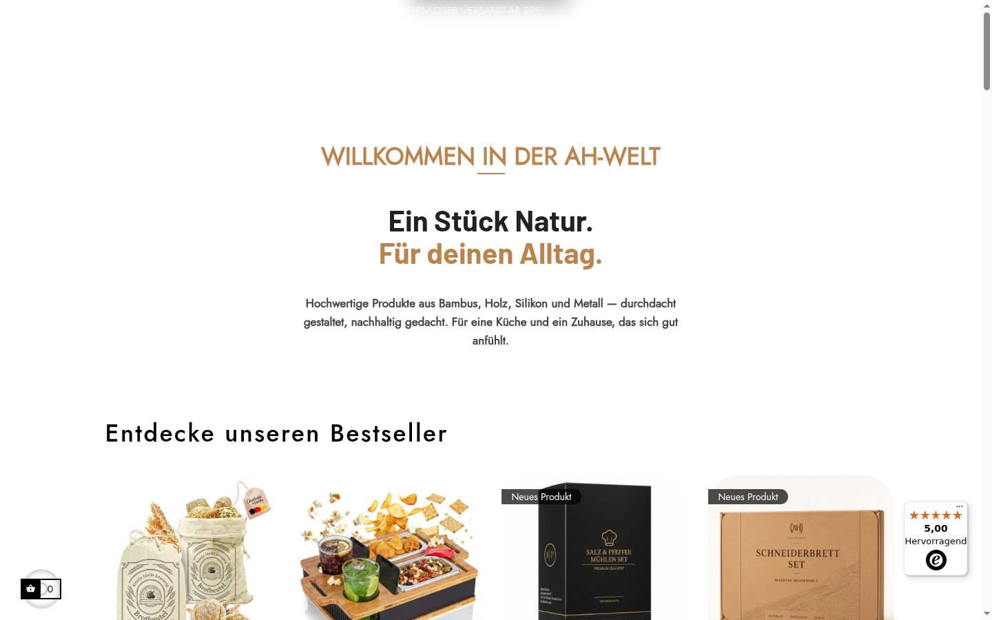 Screenshot des Einwilligungsbanners vor jeglicher Interaktion