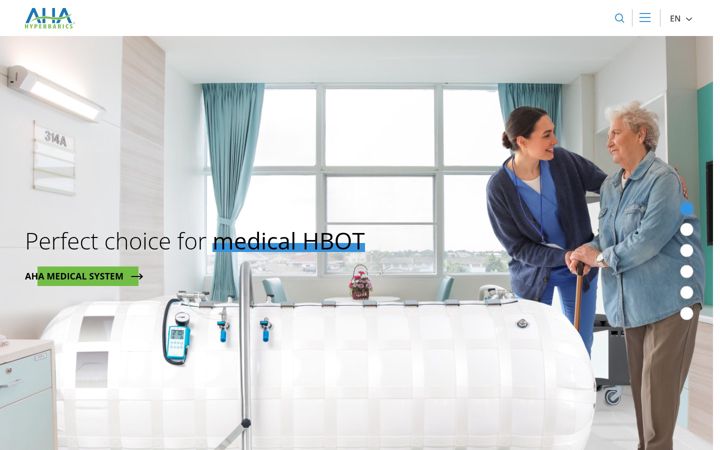Screenshot of aha-hyperbarics.com