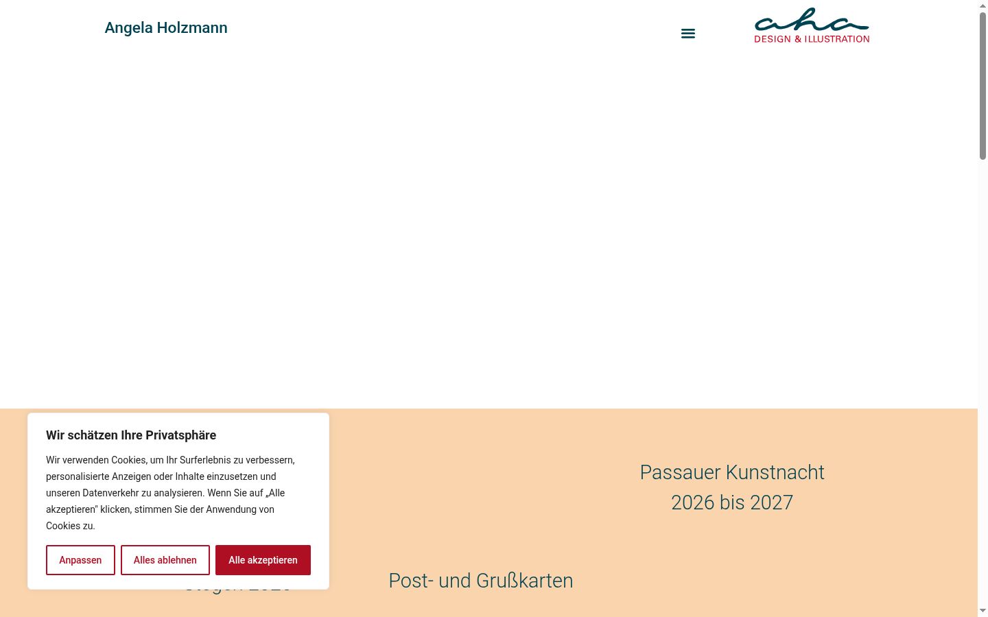 Screenshot des Einwilligungsbanners vor jeglicher Interaktion