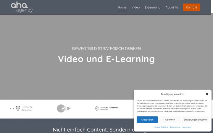 Screenshot of aha-media.de