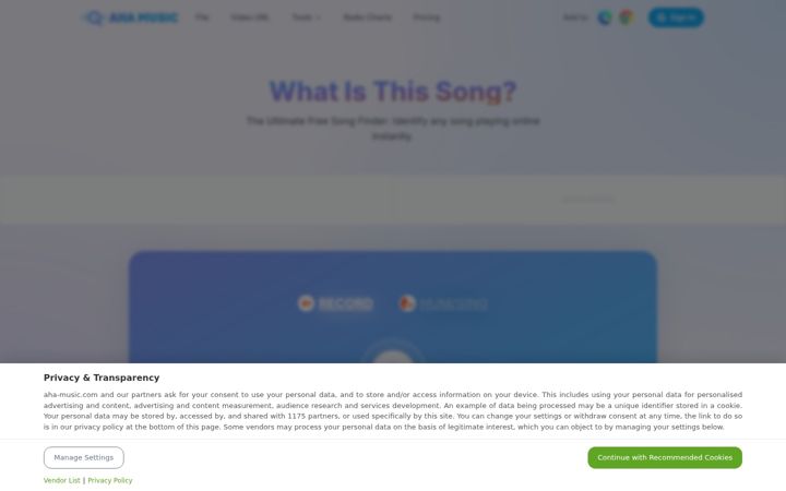 Screenshot of aha-music.com