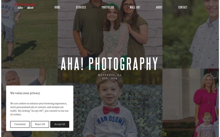 Screenshot of aha.photography
