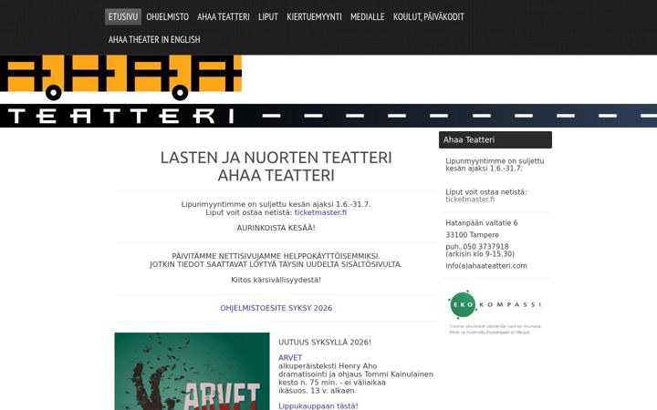 Screenshot of ahaateatteri.com