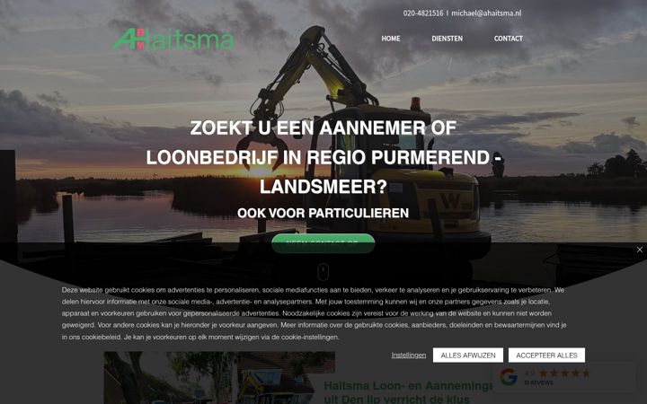 Screenshot of ahaitsma.nl